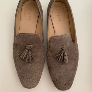 JCrew suede loafer with fringe